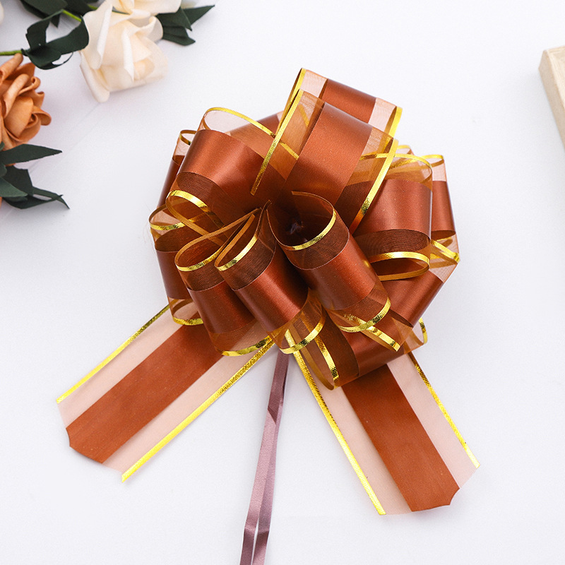 Transfronterizo 50 hilo de nieve grande tinta borde dorado esférico mano tire flor boda puerta decoración Navidad regalo embalaje bola de la flor