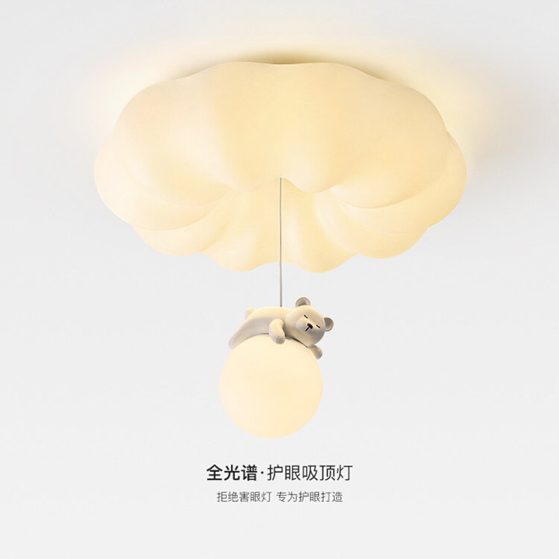 Crema calabaza oso lámpara de techo lámpara de habitación de dormitorio principal lámpara de habitación de niños minimalista moderna lámpara LED de espectro completo