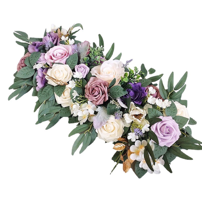 Amazon boda celebración simulación flor decorativa fila de flores de seda acabado Hotel mesa de comedor flor pared carretera plomo escena diseño