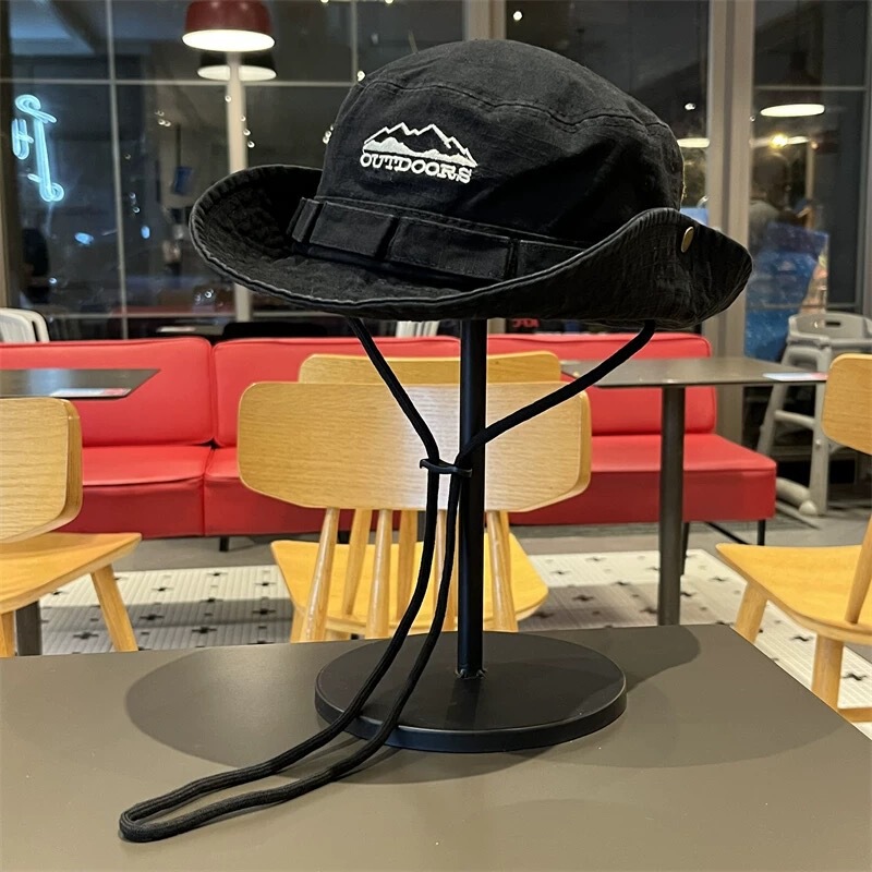 人気のアウトドアレトロフィッシャーマンハット、夏のハイキング、釣り、日焼け止めサンハット、登山、ウエスタンサンシェードカウボーイハット|undefined