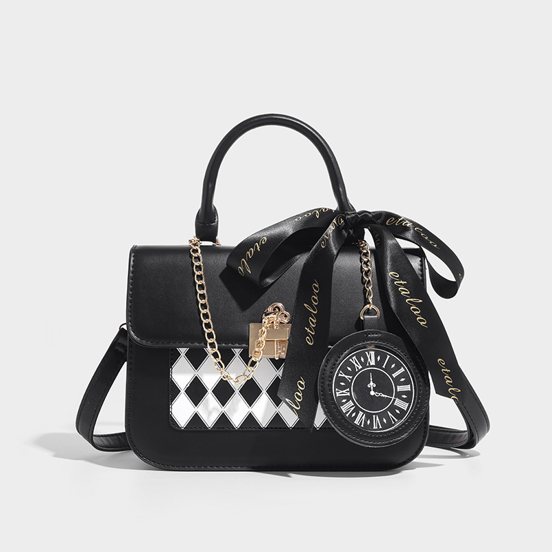 原创小食量痛包2025新款镜中爱丽丝菱格斜挎包谷子吧唧透明手提包