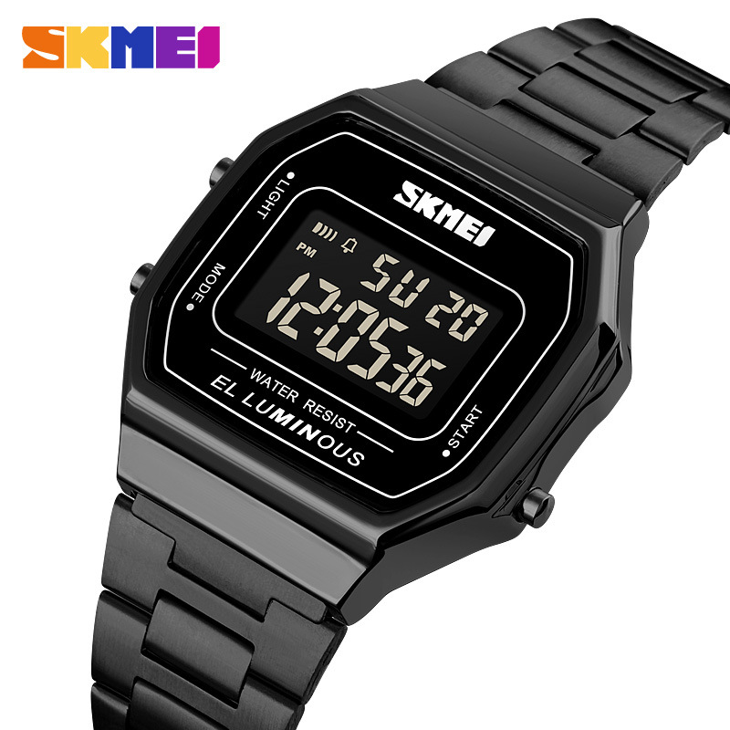 Skmei simple moda multifuncional estudiante reloj electrónico deportes al aire libre impermeable reloj de los hombres de moda