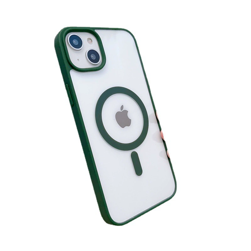 Phone case Apple iPhone 16/15 series — silicone matte with acrylic trim, fall protection