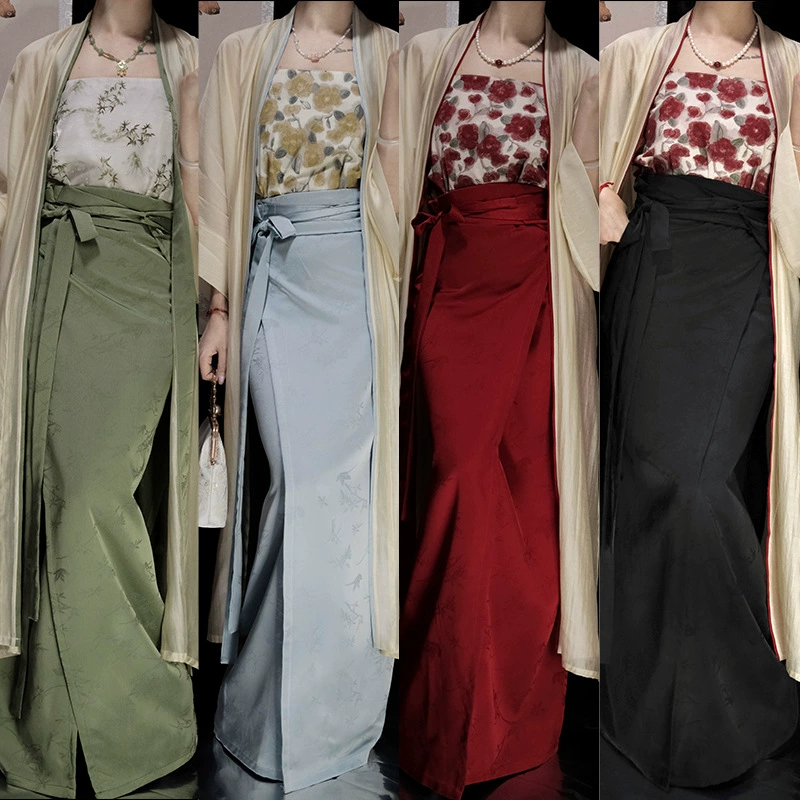 Оригинальный женский Hanfu, стиль династии Сун, легкая длинная сухая юбка из тенселя с завитками храма, китайский стиль, ретро, ​​повседневный летний стиль.