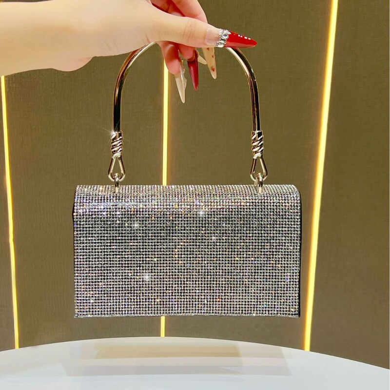 New Diamond-Encrusted Women's Bag Handbag Niche Rhinestone Evening Bag Clutch Bag Wedding Banquet Handbag Single Shoulder Crossbody Bag