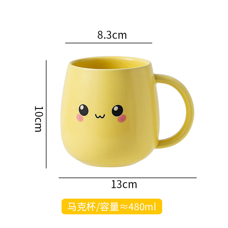 Hermosas tazas de Navidad pintadas a mano creativas lindas tazas de cerámica esmaltadas con tazas de dibujos animados de color con cucharas tazas de desayuno