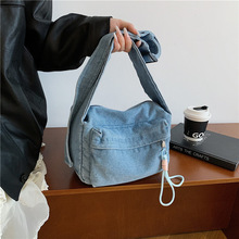 2025新款女仔帆布单肩斜挎手提包日常简约轻便精致小众感女款高级