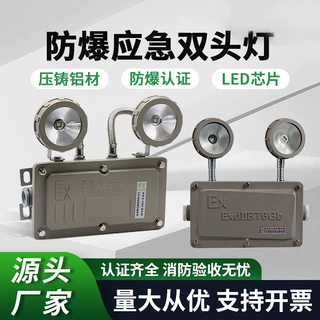 现货壁挂IP66防爆双头应急灯宽电压铝材120分钟工业防爆照明灯具