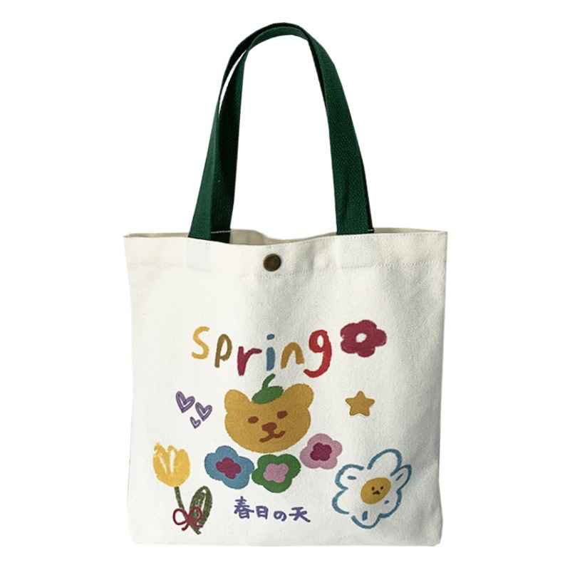 Bolso de lona bolso de mano de lona de dibujos animados para mujer bolso de hombro pequeño