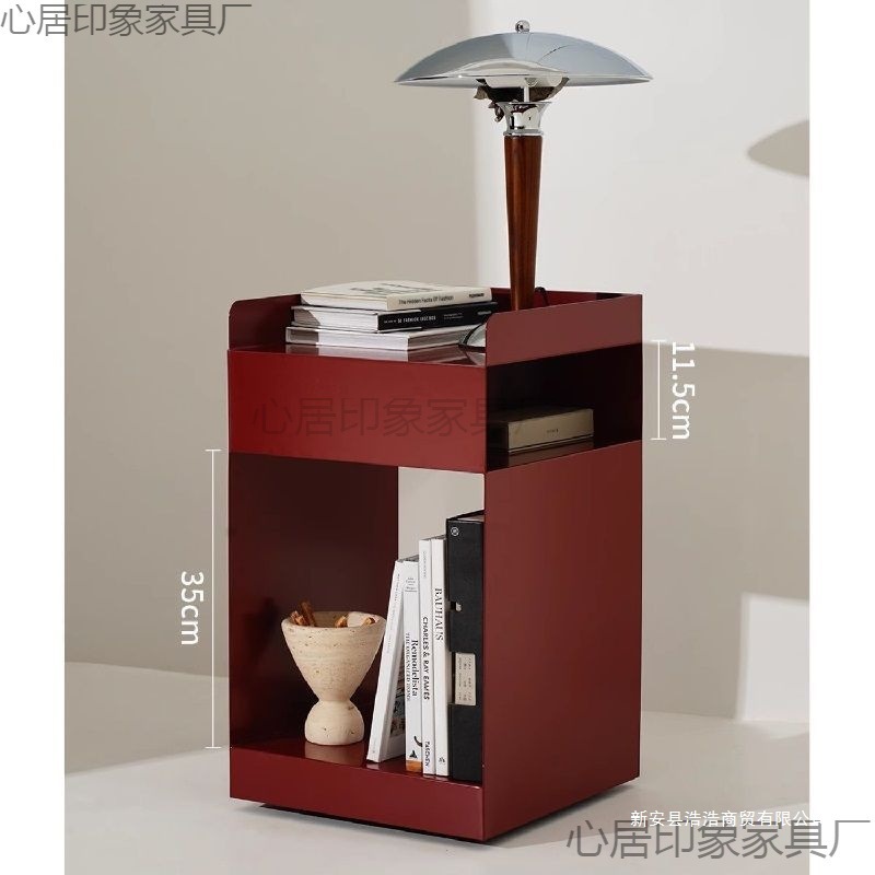 Nordic-Style Small Side Sofa for Home Living Room, Modern Iron Art Bedroom Simple Coffee Table, Corner Table, Bedside Cabinet, Mobile Storage