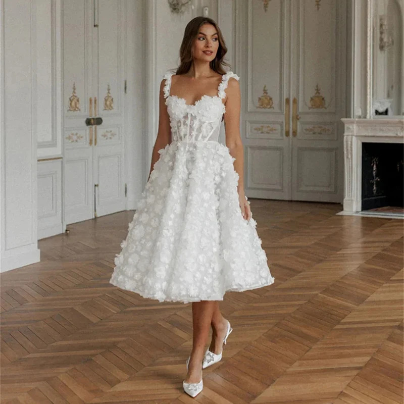 High-End Lace Light Wedding Dress Aliexpress European and American Mid-Length Banquet Party Dress New Prom Dress