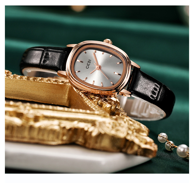 Gedi minimalist elliptical student niche, high-end waterproof watch, genuine quartz women's watch_voghion.com