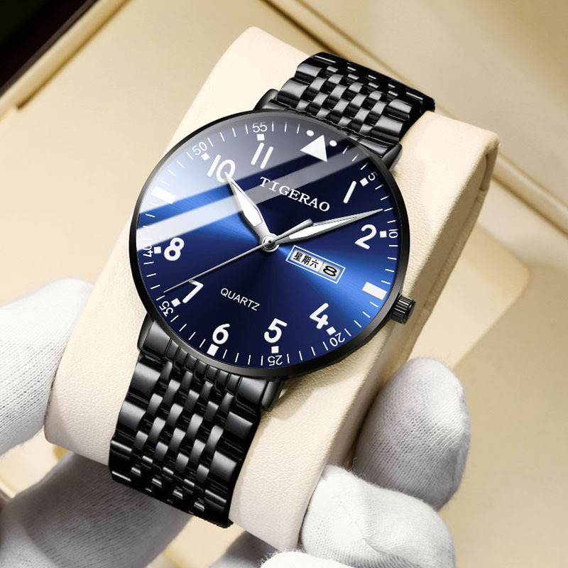 Trager's new cross-border watch men's explosive quartz watch multi-functional fashion source manufacturers men's watch net Black