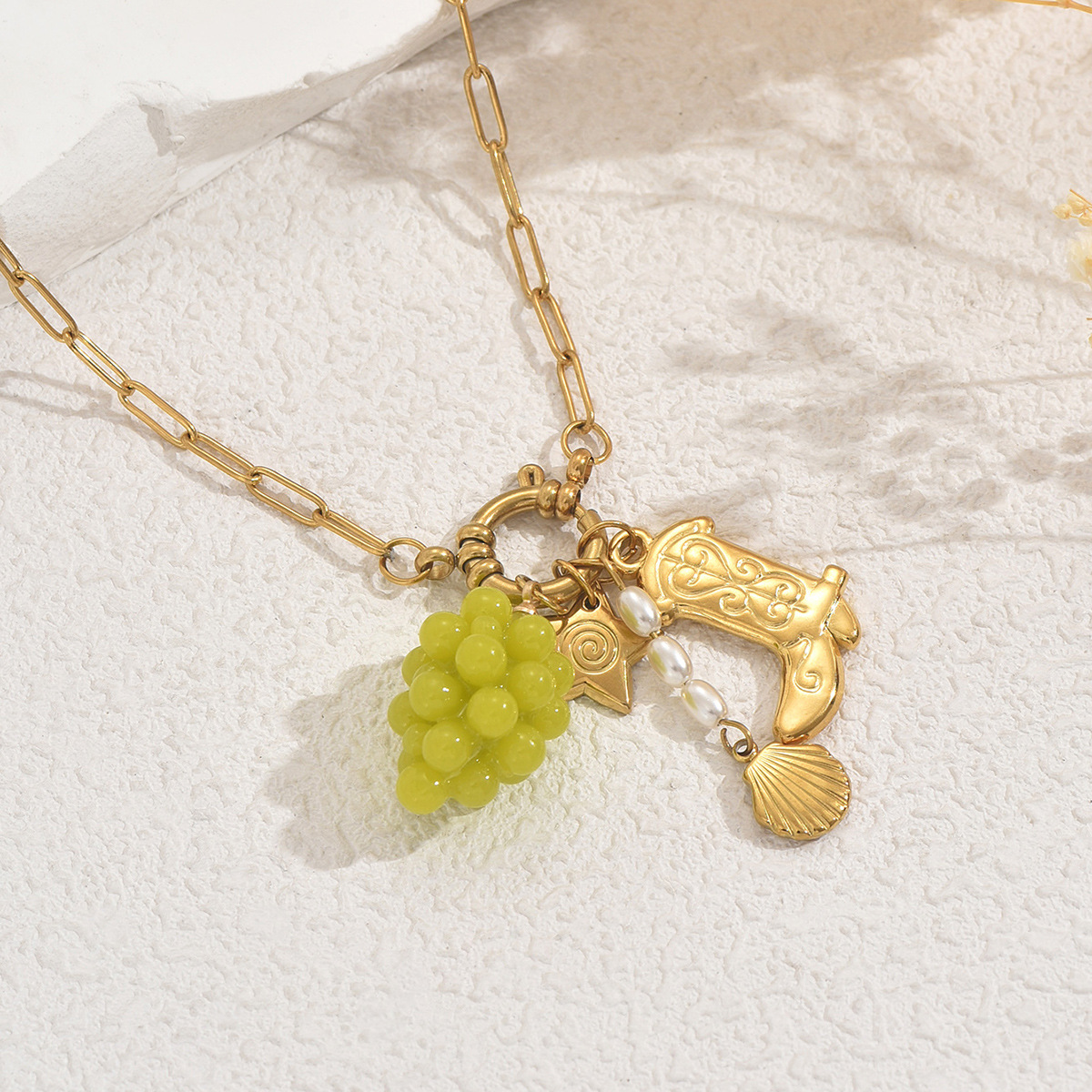 Geometric Pearl Pendant Necklace For Women Long Clavicle Chain_voghion.com