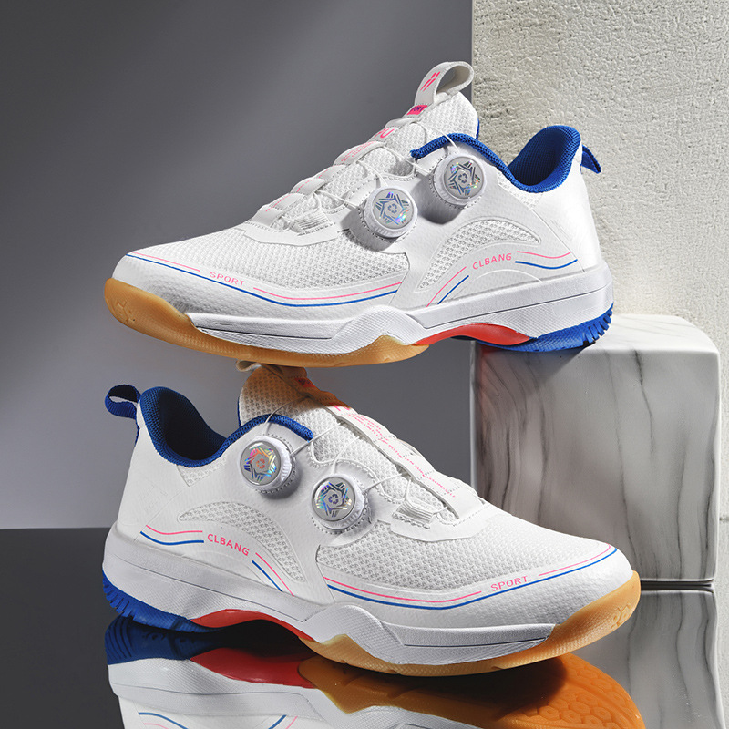 Cross-Border Table Tennis Shoes, Badminton Shoes, Rotating Button Volleyball Tennis Baseball Shoes, Youth Sports Shoes for Men and Women