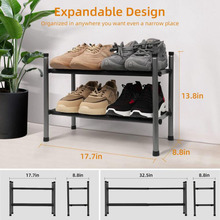 跨境金属鞋架双层省空间家用门口防尘鞋柜鞋架子小型简易鞋架子