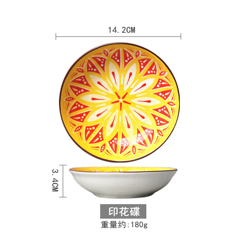 創意的な手描きの釉薬の下で色彩の陶磁器の皿の家庭用の野菜の皿の冷たい野菜の皿の果物のお菓子の皿の6寸は骨の皿のかすの皿を吐きます。|undefined