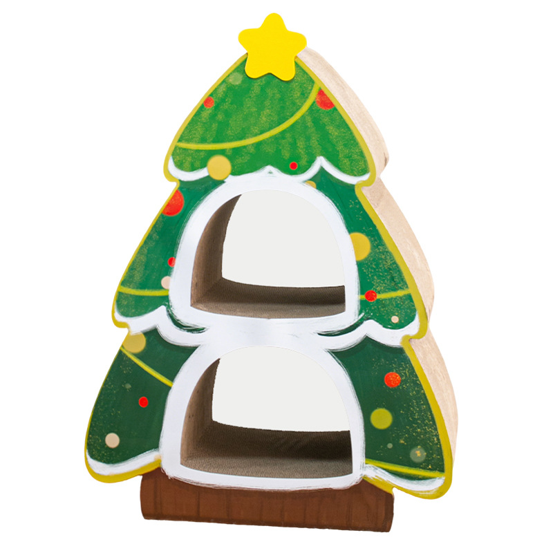 Hebei gato agarra fábrica de tablero de Navidad gato trepa estante gato nido papel corrugado resistente al agarración no desecha juguete gato