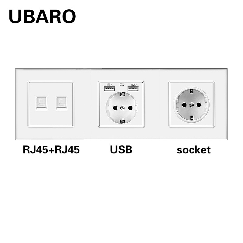 258 듀얼 컴퓨터-USB 소켓-흰색