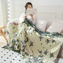 新款纯棉纱布床盖沙发毯毛巾被空调毯夏凉被流苏民宿沙发巾盖毯