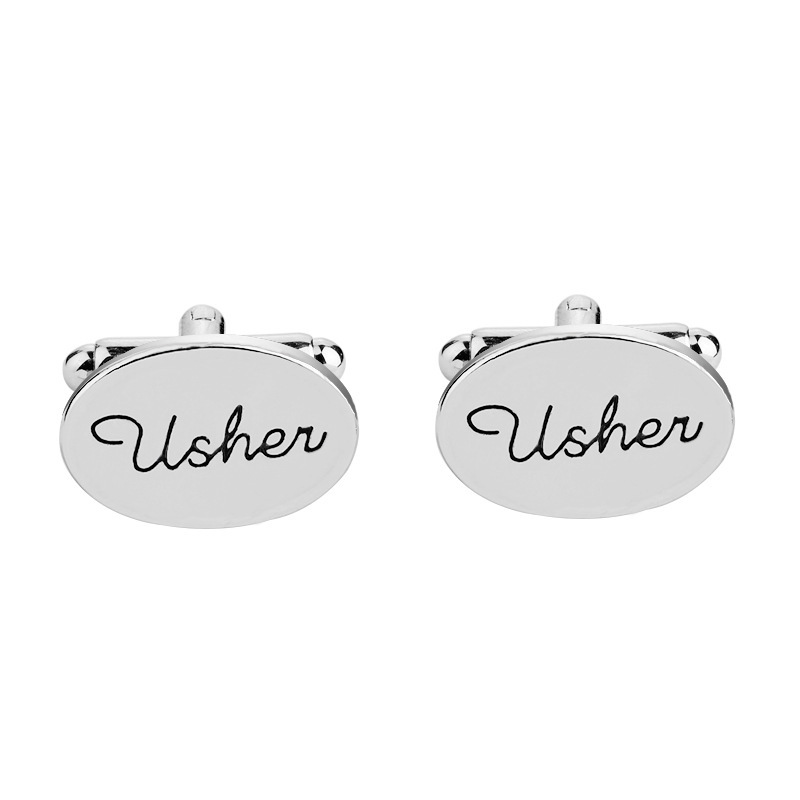 Fashion Lettering Cufflinks High Quality Alloy Drip Oil Letters Shirt Dress Cufflinks display picture 8