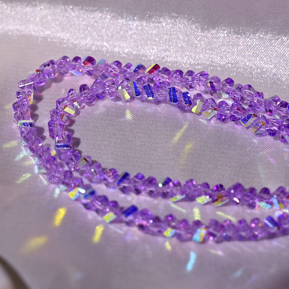 Collar de perlas de cristal de diamante de cristal triangular de 4 mm collar de perlas sueltas de bricolaje artesanal accesorios de ropa accesorios de cadena de teléfono móvil accesorios de cadena de teléfono móvil image 35