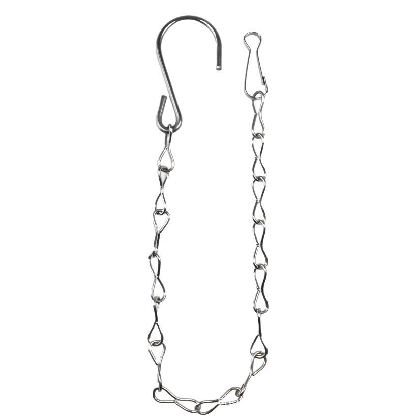 Acero inoxidable transfronterizo simple cadena de ocho macetas canasta de flores decoración jaula de pájaros doble 8 cadena de suspensión doble gancho placa de fuego cadena de ocho caracteres