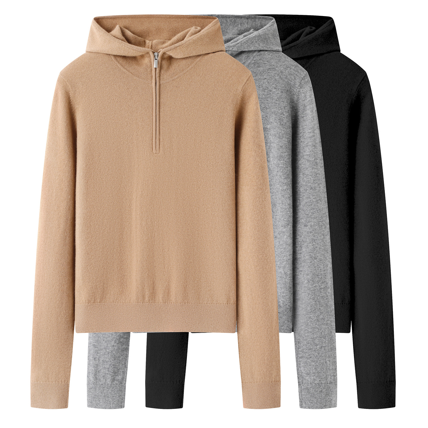 2025 Winter New Women's Clothing Work Clothing Simple Style Slimming Look Pullover Hooded Wool Knitwear Top 5X0310230