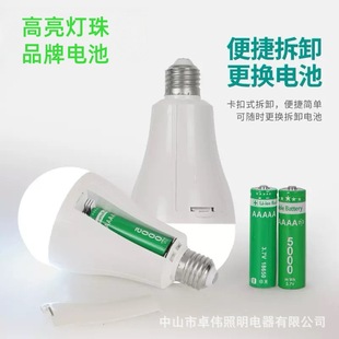 Led Emergency Light Bulb Household Power Outage Light Outdoor Street Stall Light Disassembly Battery Dob Round Emergency Bulb Light Manufacturer