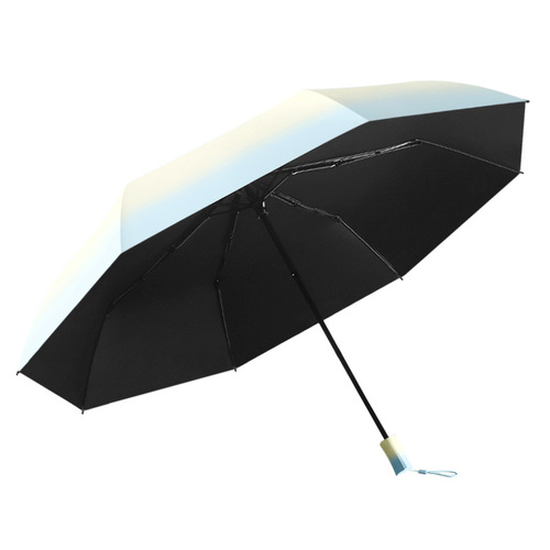 8-bone hand open gradient sunshade umbrella black rubber sun protection sunny and rainy two-in-one customizable sun umbrella UV protection wholesale