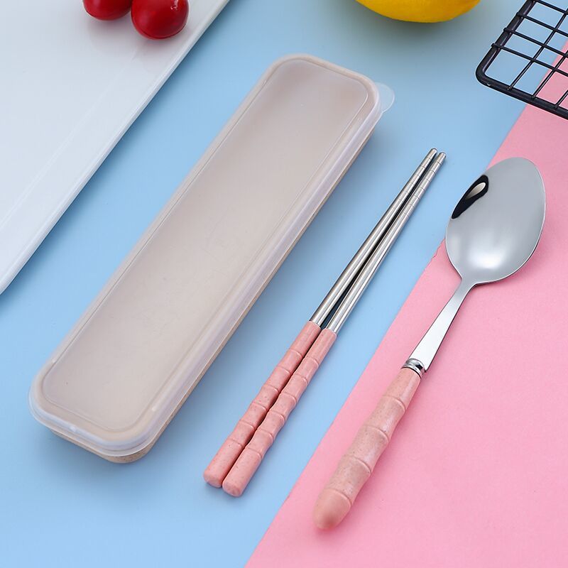 유러피언 핑크-[숟가락+젓가락+수납함]
