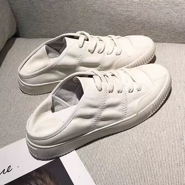 Comfortable summer thin white shoes, casual footwear, genuine leather, 2023 collection