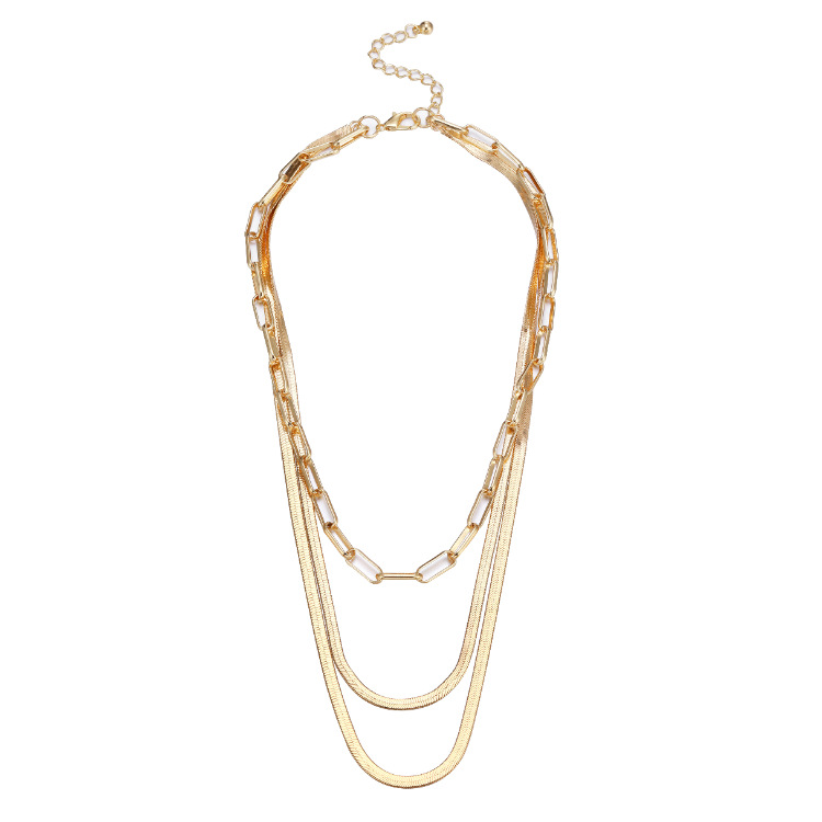 Fashion Flat Chain Alloy Multi-layer Necklace display picture 11