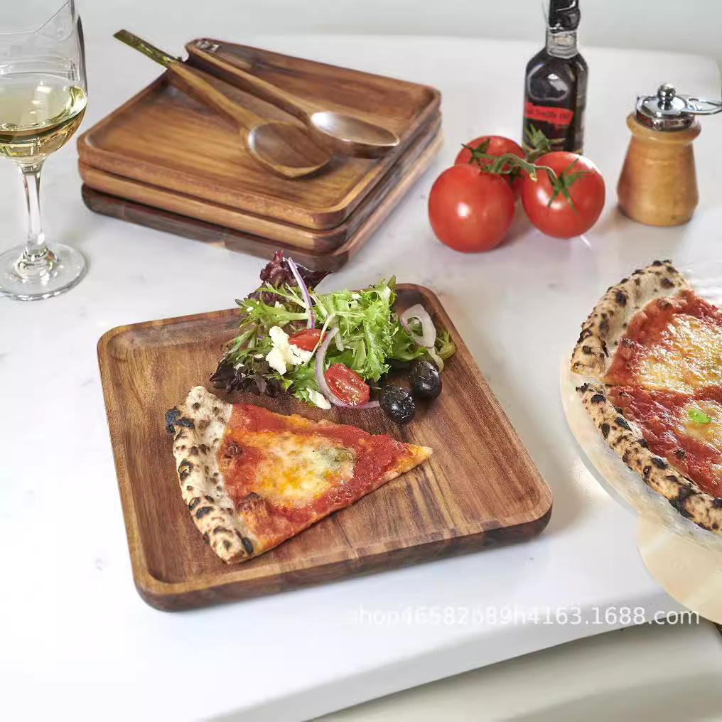 Estilo japonés xiangs bandeja de madera maciza rectangular hogar vajilla taza de té plato ovalado plato de comida occidental plato redondo