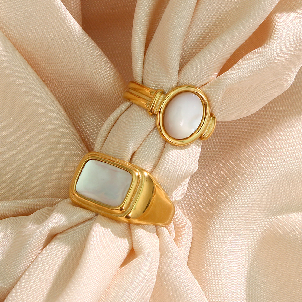 Fashion Round Square Stainless Steel Rings Plating Stainless Steel Rings