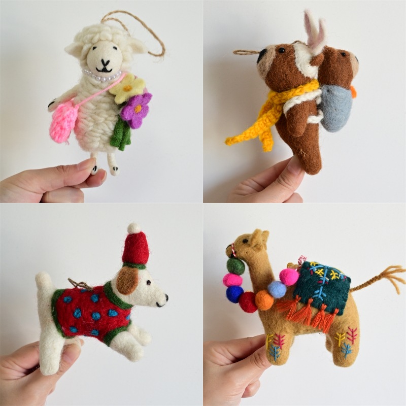 Nepalese Handmade Wool Felt Pendant Cute Poodle Puppy Niche Animal Exquisite Backpack Bag Pendant Gift