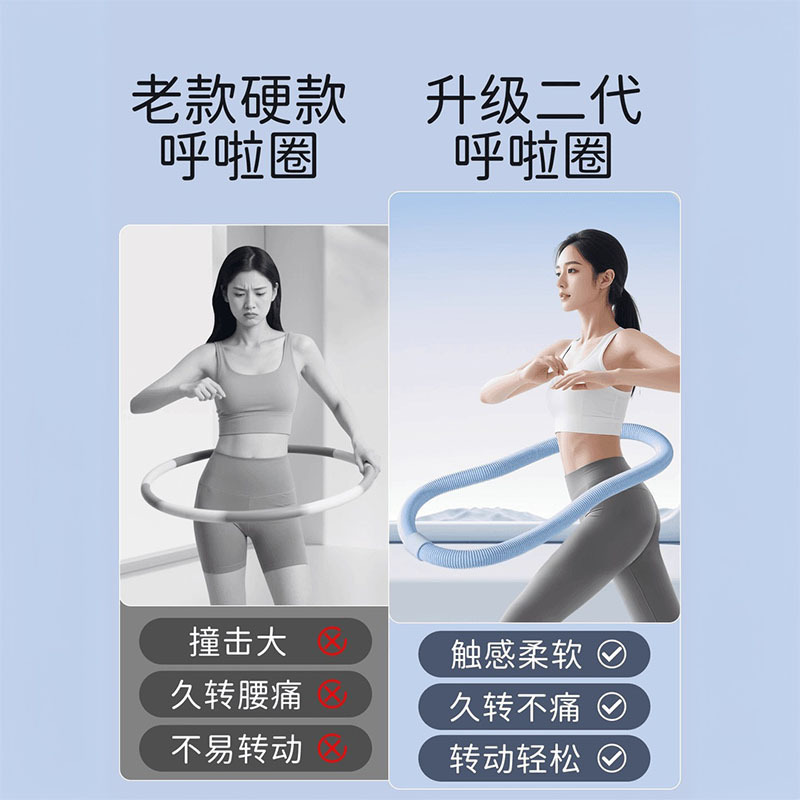呼啦圈收腹瘦身加重减肥不伤腰女瘦肚子减小腹弹簧软体呼啦圈健身|undefined