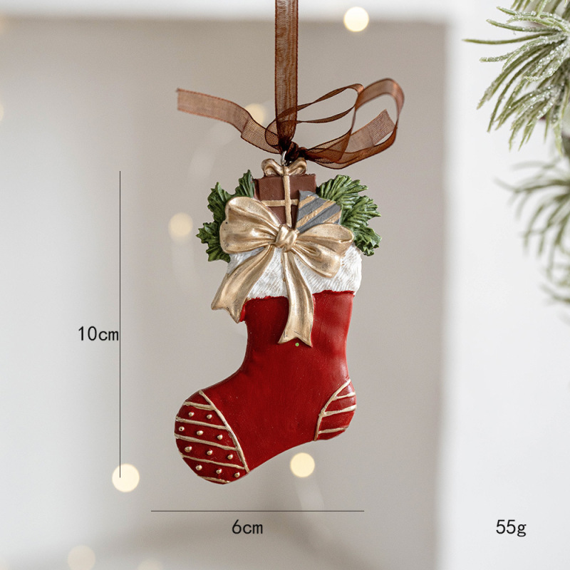 国境を越えた新製品クリスマス装飾レトロ立体クリスマスツリー装飾プレゼント鈴樹脂ストラップ装飾|undefined