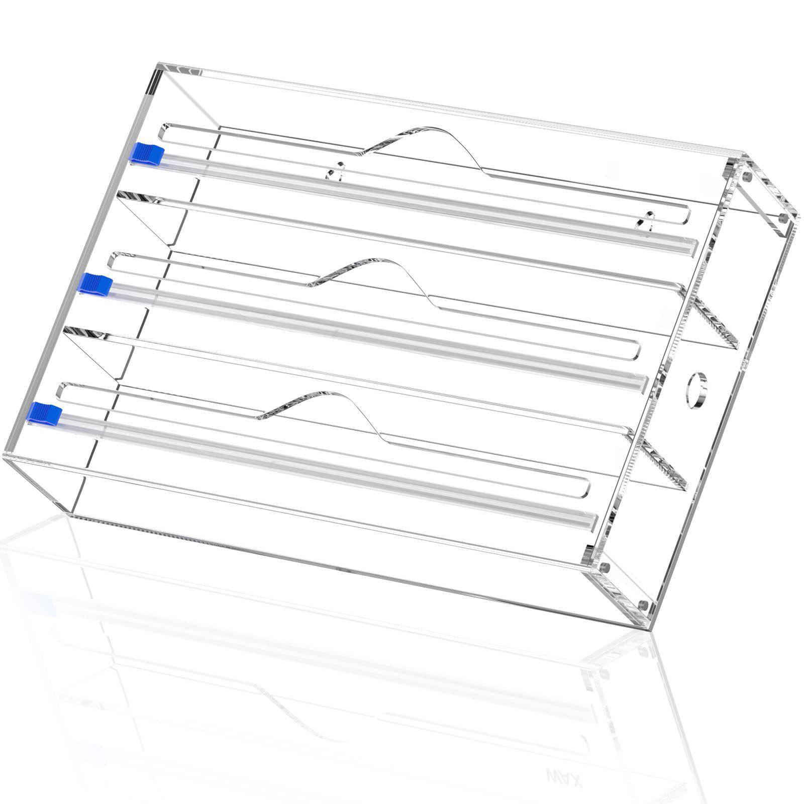 Caja de almacenamiento de envoltura de plástico acrílico cocina montada en la pared bolsa ziplock bolsa de alimentos transparente clasificación caja de almacenamiento personalización
