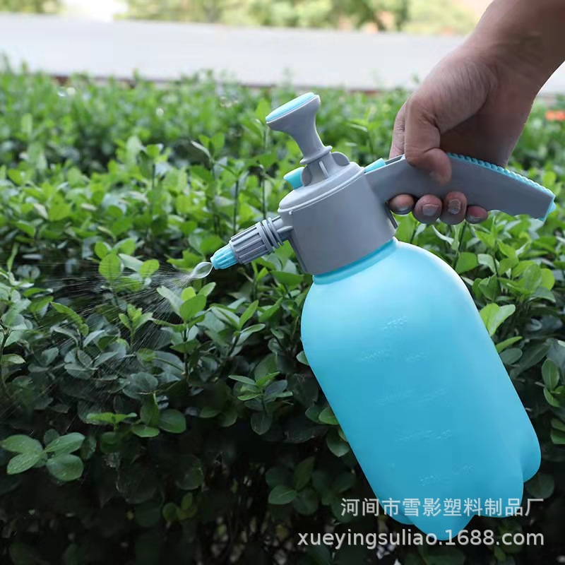 Suministro directo de fábrica 2L regadera neumática de plástico regadera cielo azul regadera hogar herramientas de jardinería