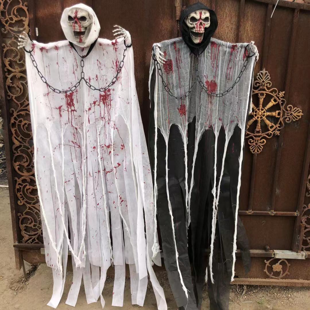 Halloween esqueleto colgante fantasma sangre esqueleto accesorios transfronterizos comercio electrónico casa embrujada bar esqueleto hueso colgante fantasma hombre