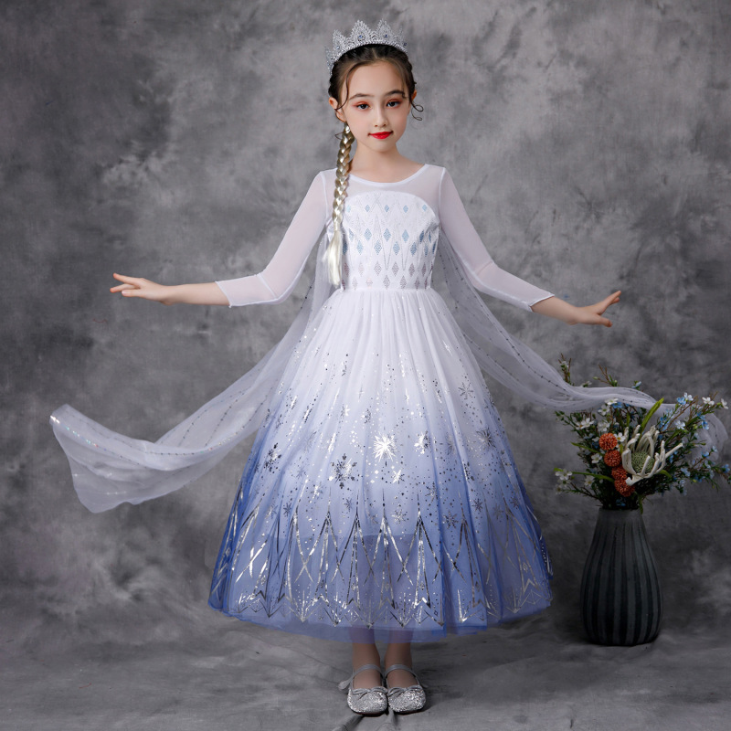 エルサプリンセスドレスアナと雪の女王 2 女の子エルサドレス夏子供スカート服エルサ服女性|undefined