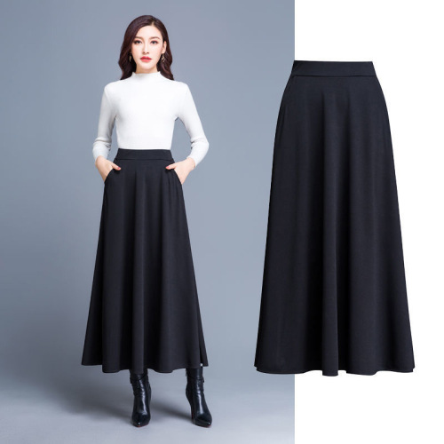 2024 half-length long skirt, large swing skirt, A-line skirt, high waist, slimming, all-match, Korean style, large size women