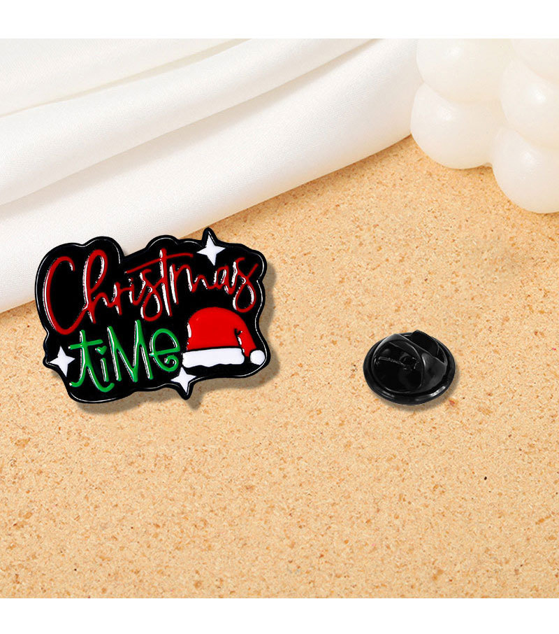 Badge, Brooches Classification Christmas Cute Christmas Hat Letter Alloy Party Festival Party Accessories
