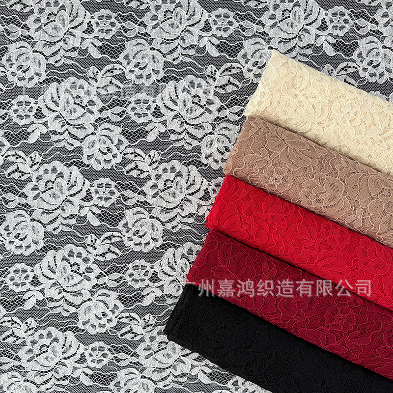 Tejido de encaje multicolor de algodón no elástico, ropa de mujer, vestido, tela de encaje