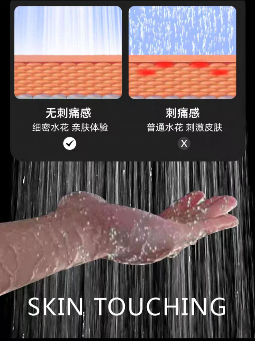 Cross-border shower, pressurized showerhead, household bathroom water heater, bathing, handheld shower head, bath heater, large panel details Picture