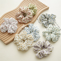 Summer three-states small flower chiffon large intestine hair tie hair ribbon Japanese and Korean fresh and clean women's hair tying elastic hair tie hair accessory