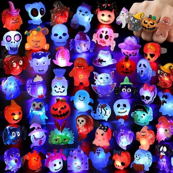 New Halloween Christmas flash ring children glowing ring LED pumpkin ghost head finger light wholesale