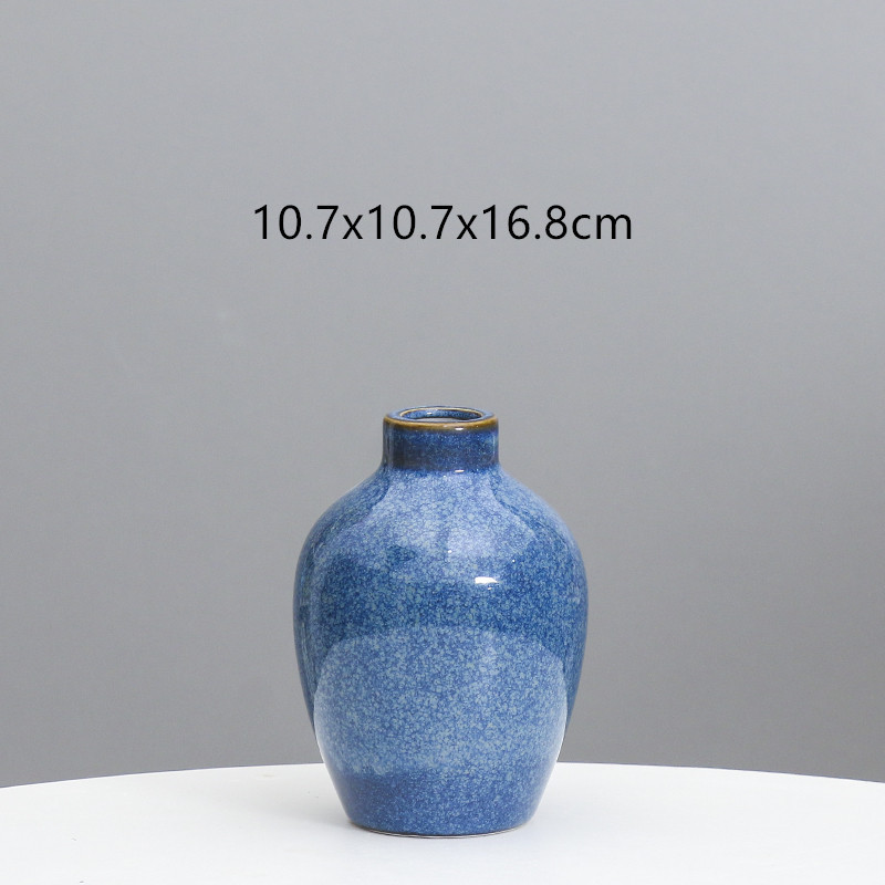 Estilo europeo de cerámica creativa pequeño florero seco arreglo de flores hogar salón decoración simple cerámica florero dispositivo