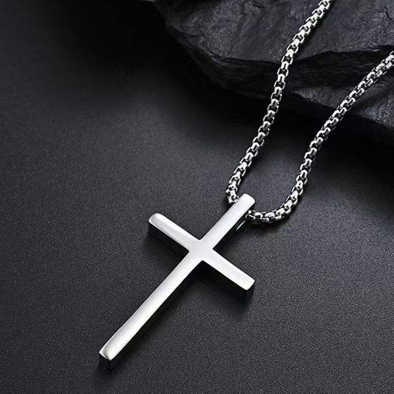 跨境简约个性十字架吊坠欧美嘻哈ins潮人男士项链百搭女